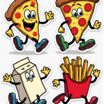 Food Art & Mini Characters - Sticker Sheet v9